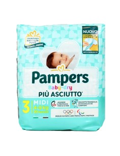 Pampers Baby-Dry Pannolini per Bambini 3 Midi 4-9 Kg 20 Pz