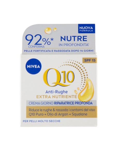 offerta Nivea Q10 Anti-Rughe Extra Nutriente Crema Giorno Riparatrice Profonda SPF15 50 ml