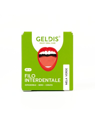 offerta Geldis Filo Interdentale alla Mela Verde Espandibile e Cerato 30 M