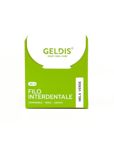 offerta Geldis Filo Interdentale alla Mela Verde Espandibile e Cerato 30 M