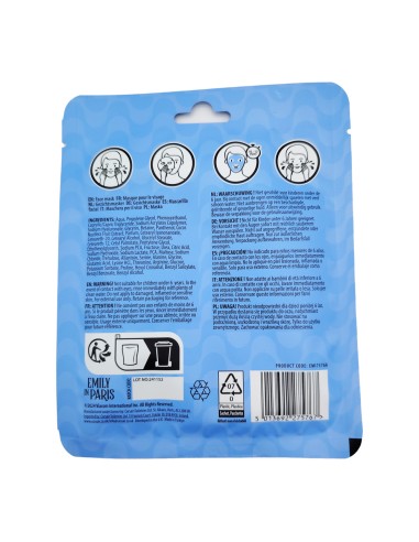 offerta Emily in Paris Maschera Viso in Tessuto con Acido Ialuronico Blu 25 ml