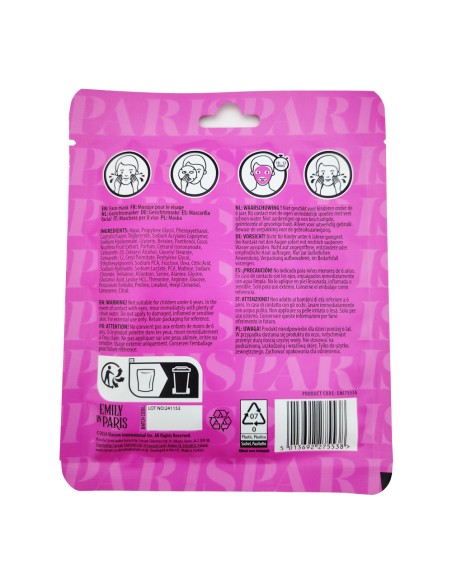 offerta Emily in Paris Maschera Viso in Tessuto con Acido Ialuronico Viola 25 ml