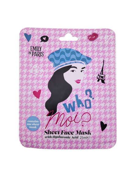 offerta Emily in Paris Maschera Viso in Tessuto con Acido Ialuronico Rosa 25 ml