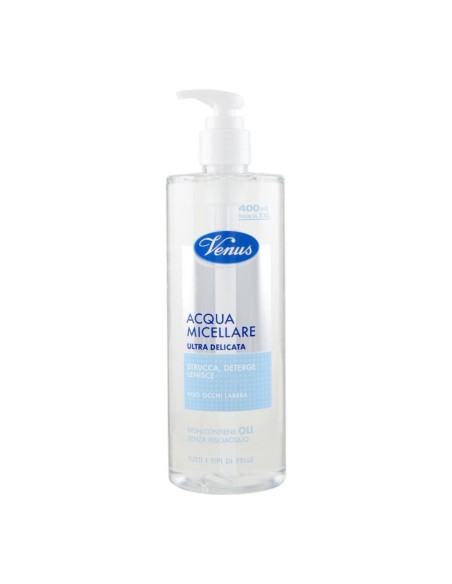 offerta Venus Acqua Micellare Ultra Delicata Strucca Deterge e Lenisce Viso Occhi Labbra 400 ml