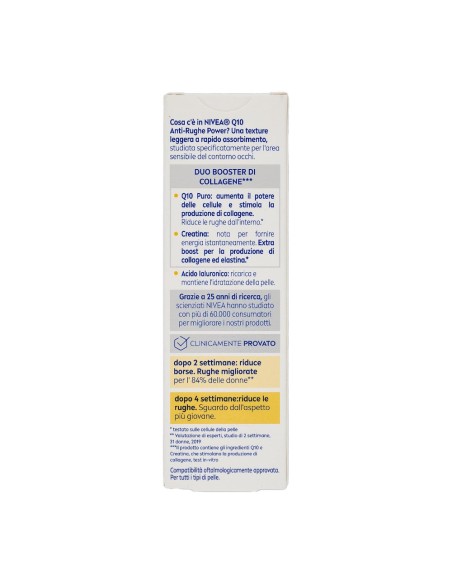 offerta Nivea Q10 Anti-Rughe Power Contorno Occhi Levigante 15 ml