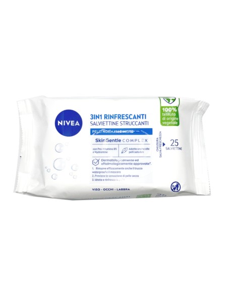 offerta Nivea Salviettine Struccanti 3in1 Rinfrescanti per Pelli Normali e Miste 25 Pz offerta Nivea Salviettine Struccanti 3in1 Rinfrescanti per Pelli Normali e Miste 25 Pz