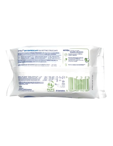 offerta Nivea Salviettine Struccanti 3in1 Rinfrescanti per Pelli Normali e Miste 25 Pz
