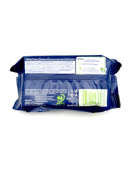 offerta Nivea Creme Care Salviettine Struccanti 3in1 per Tutti i Tipi di Pelli 25 Pz