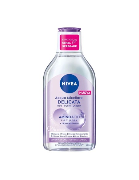 offerta Nivea Acqua Micellare Delicata per Viso Occhi Labbra Pelli Sensibili 400 ml