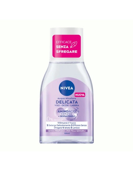 offerta Nivea Acqua Micellare Delicata Struccante Viso Occhi Labbra per Pelli Sensibili 100 ml