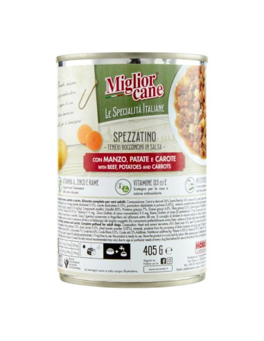 offerta Morando Migliorcane Specialità Italiane Bocconcini Spezzatino Manzo Patate e Carote 405 g