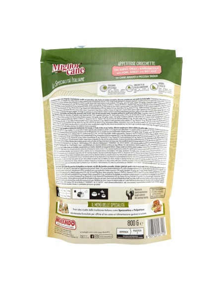 offerta Morando Migliorcane Le Specialità Italiane Crocchette con Suino Orzo e Barbabietola 800 g