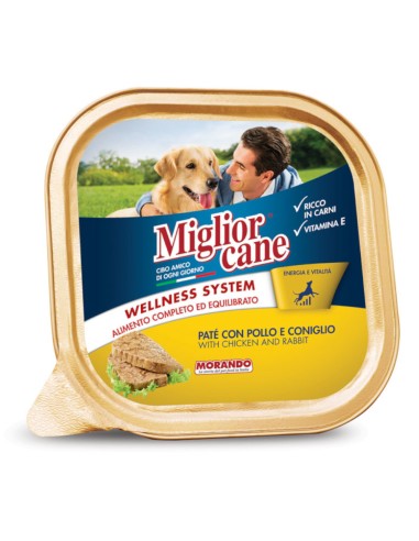 offerta Morando Migliorcane Wellness System Cibo Umido per Cani Patè Pollo e Coniglio 300 g