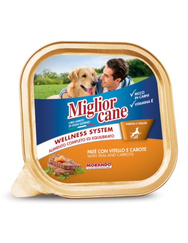 offerta Morando Migliorcane Wellness System Cibo Umido per Cani Patè Vitello e Carote 300 g