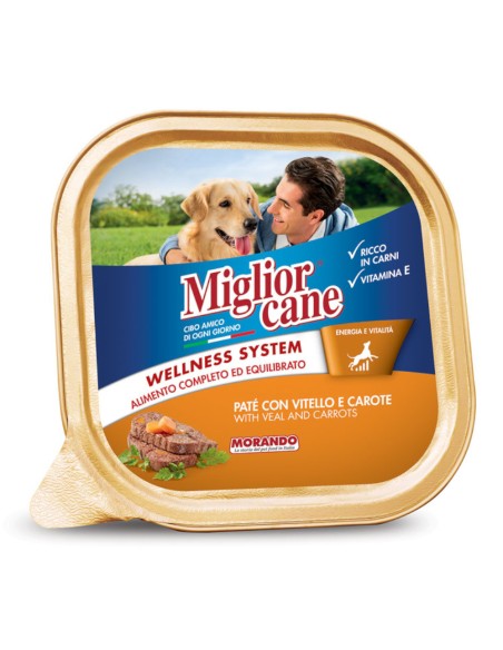 offerta Morando Migliorcane Wellness System Cibo Umido per Cani Patè Vitello e Carote 300 g