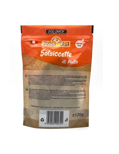 offerta Prius Pet Snack per Cani Salsiccette di Pollo 120 g