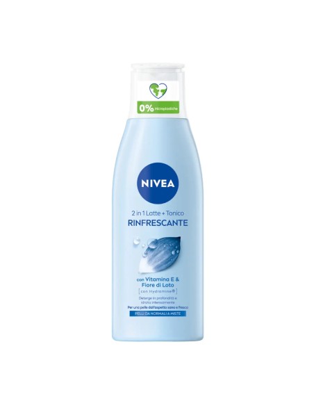 offerta Nivea 2in1 Latte e Tonico Rinfrescante con Fiore di Loto e Vitamina E 200 ml