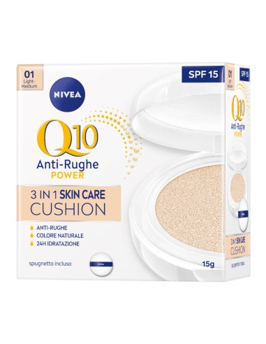 offerta Nivea Q10 3 in 1 Skin Care Cushion SPF15 Anti Rughe Power N. 01 Light-Medium 15 g
