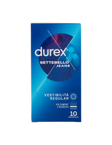 offerta Durex Settebello Jeans Preservativi Vestibilità Regular Comfort e Sicurezza 10 Pz