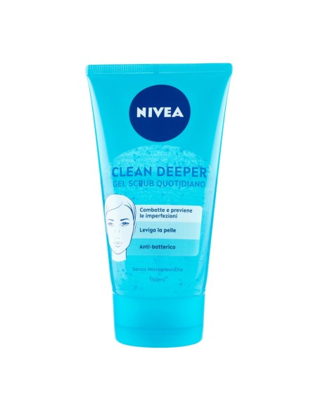 offerta Nivea Clean Deeper Gel Scrub Quotidiano Viso Collo e Decolleté 150 ml