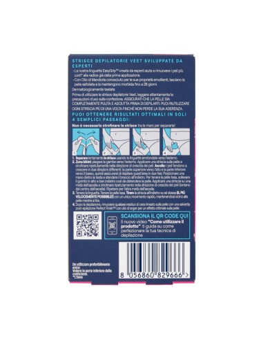 offerta Veet Expert Strisce Depilatorie Zona Bikini e Ascelle Olio di Mandorla Pelli Sensibili 16 Pz