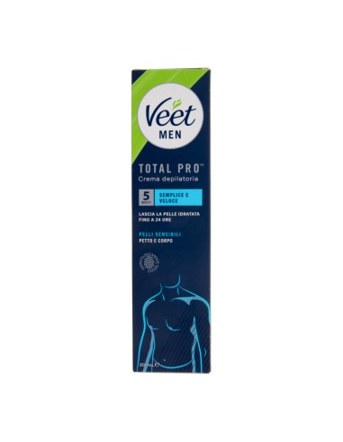 offerta Veet Men Total Pro Crema Depilatoria Petto e Corpo Pelli Sensibili 200 ml