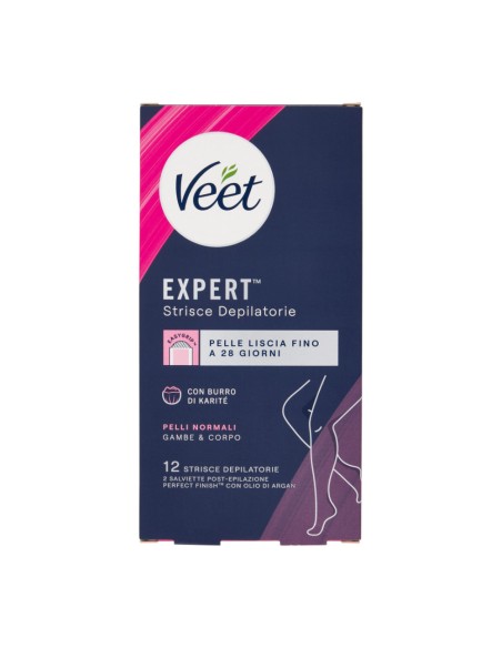 offerta Veet Expert Strisce Depilatorie Gambe e Corpo con Burro di Karité Pelli Normali 12 Pz offerta Veet Expert Strisce Depilatorie Gambe e Corpo con Burro di Karité Pelli Normali 12 Pz