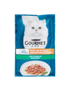 Purina Gourmet Perle Cibo Umido per Gatti Filetti in Salsa con Coniglio 85 g