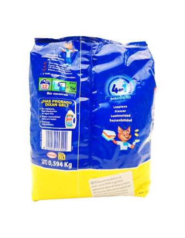 offerta Dixan Detersivo in Polvere per Lavatrice 4 in 1 Capi Bianchi e Colorati 594 g