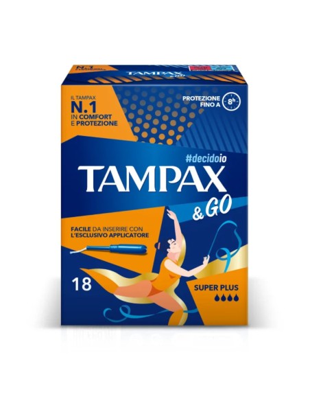 offerta Tampax & Go Super Plus Assorbenti Interni con Applicatore 18 Pz