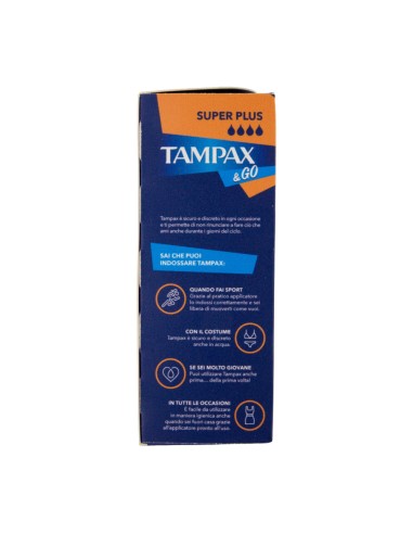 offerta Tampax & Go Super Plus Assorbenti Interni con Applicatore 18 Pz