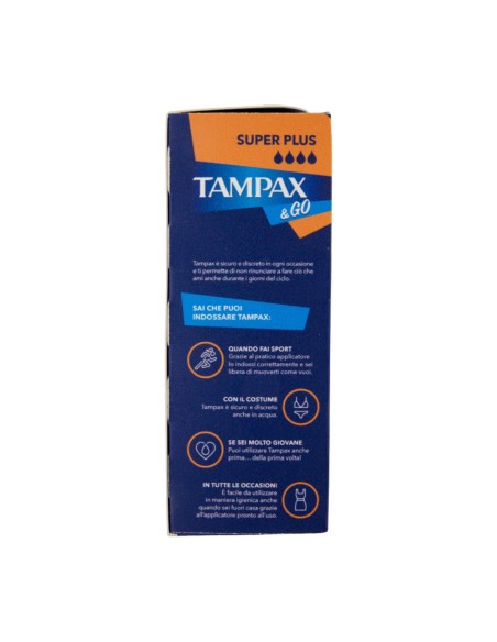 offerta Tampax & Go Super Plus Assorbenti Interni con Applicatore 18 Pz