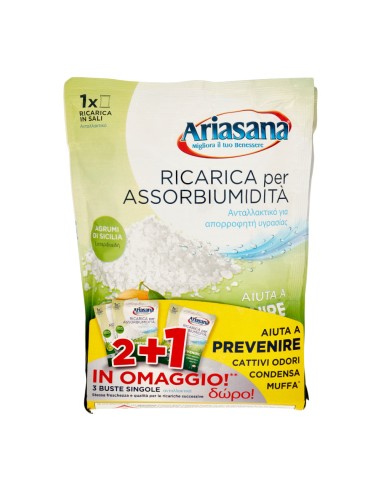 offerta Ariasana Ricarica in Sali per Assorbiumidità Fragranza Agrumi di Sicilia 2+1 Omaggio