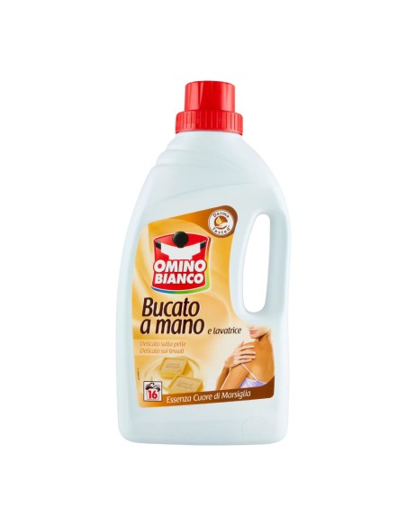 offerta Omino Bianco Detersivo Liquido Bucato A Mano e Lavatrice Essenza Cuore di Marsiglia 1 L
