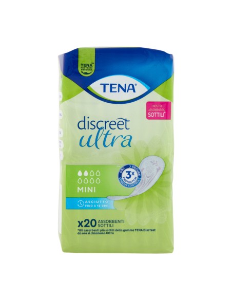 offerta Tena Lady Discreet Ultra Assorbenti Mini con Tripla Protezione 20 Pz