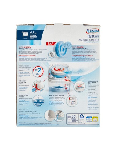 offerta Ariasana Aereo 360 Kit con Ricarica in Tab Bagno Assorbiumidità 2in1 Anti-Umidità e Anti-Odore