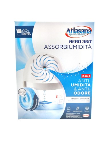 offerta Ariasana Aero 360. Pure Kit con Ricarica in Tab Assorbiumidità 2in1 Anti-Umidità e Anti-Odore
