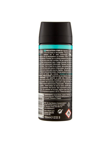 offerta Axe Deodorante Spray Apollo Fragranza Salvia e Legno di Cedro Durata 24 Ore 150 ml