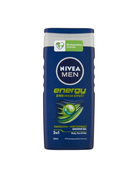 offerta Nivea Men Energy Doccia Gel 3in1 Corpo Viso e Capelli Effetto Freschezza 250 ml