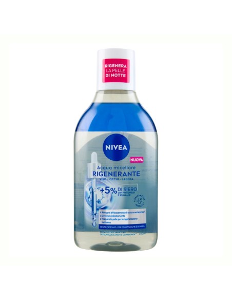 offerta Nivea Acqua Micellare Rigenerante Viso Occhi Labbra +5% di Siero 400 ml
