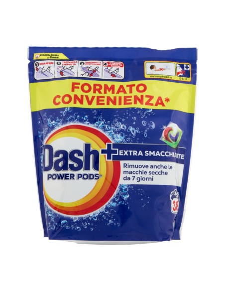 offerta Dash Power Pods Detersivo Lavatrice in Capsule Extra Smacchiante 38 Pods