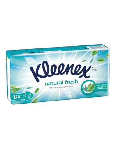 offerta Kleenex Natural Fresh Fazzoletti con Eucalipto e Mentolo 8 Pz