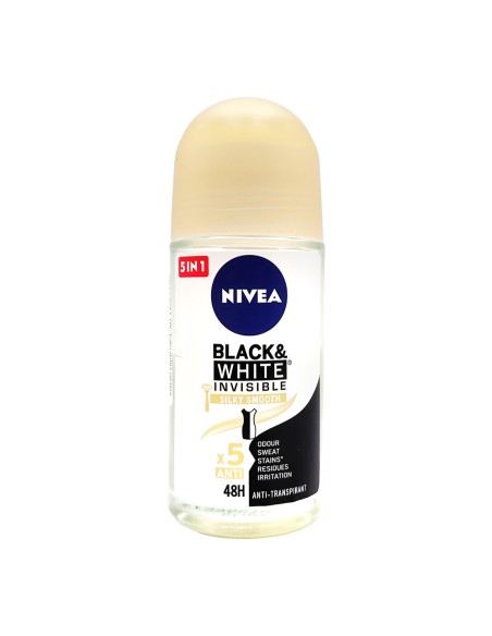 offerta Nivea Black & White Invisible Deodorante Roll-On Silky Smooth 5in1 Anti-Traspirante 50 ml