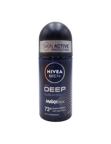 offerta Nivea Men Deodorante Roll-On Deep Darkwood Anti-Traspirante con Carbone Attivo 50 ml