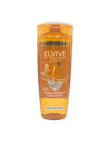 offerta Elvive L'Oreal Paris Olio Straordinario di Cocco Shampoo Nutriente per Capelli Fini e Secchi 285 ml