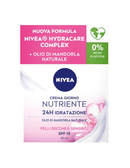 offerta Nivea Crema Giorno Nutriente 24h Idratazione SPF15 Olio di Mandorla Naturale 50 ml