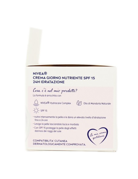 offerta Nivea Crema Giorno Nutriente 24h Idratazione SPF15 Olio di Mandorla Naturale 50 ml