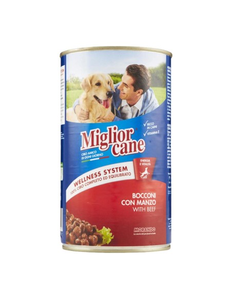 offerta Morando Migliorcane Wellness System Cibo Umido per Cani Bocconi con Manzo 1250 g
