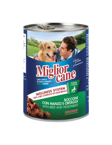 offerta Morando Migliorcane Wellness System Cibo Umido Cani Bocconi Manzo e Ortaggi 405 g