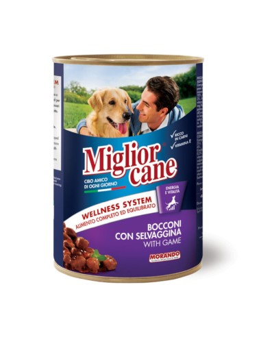 offerta Morando Migliorcane Wellness System Cibo Umido Cani Bocconi con Selvaggina 405 g